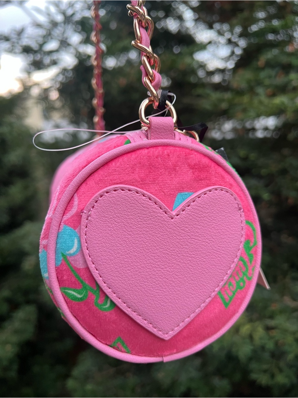 Juicy Couture Pink Lemonade Multi Heritage Cherry Barrel Bag - Picture 3 of 7